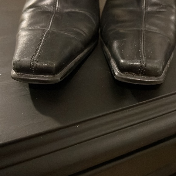 Sergio Rossi Vintage Square Toe Leather Ankle Boots - Picture 8 of 9